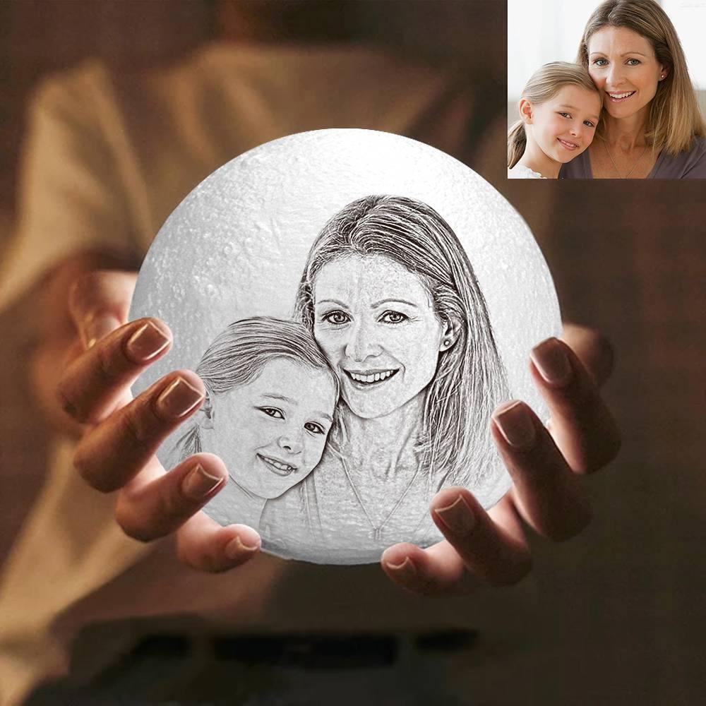 Photo Moon Lamp, Custom 3D Photo Light, For Mom 10-15cm
