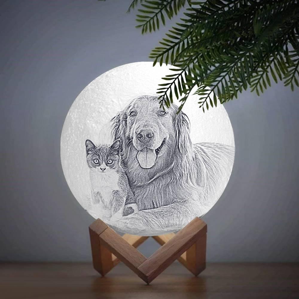 Photo Moon Lamp, Custom 3D Photo Light, Cute Pet 10-15cm