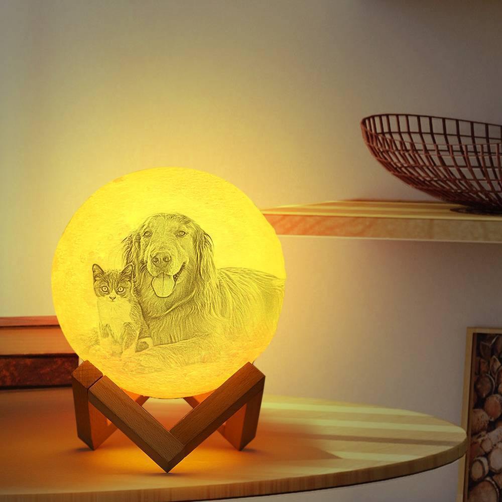 Photo Moon Lamp, Custom 3D Photo Light, Cute Pet 10-15cm