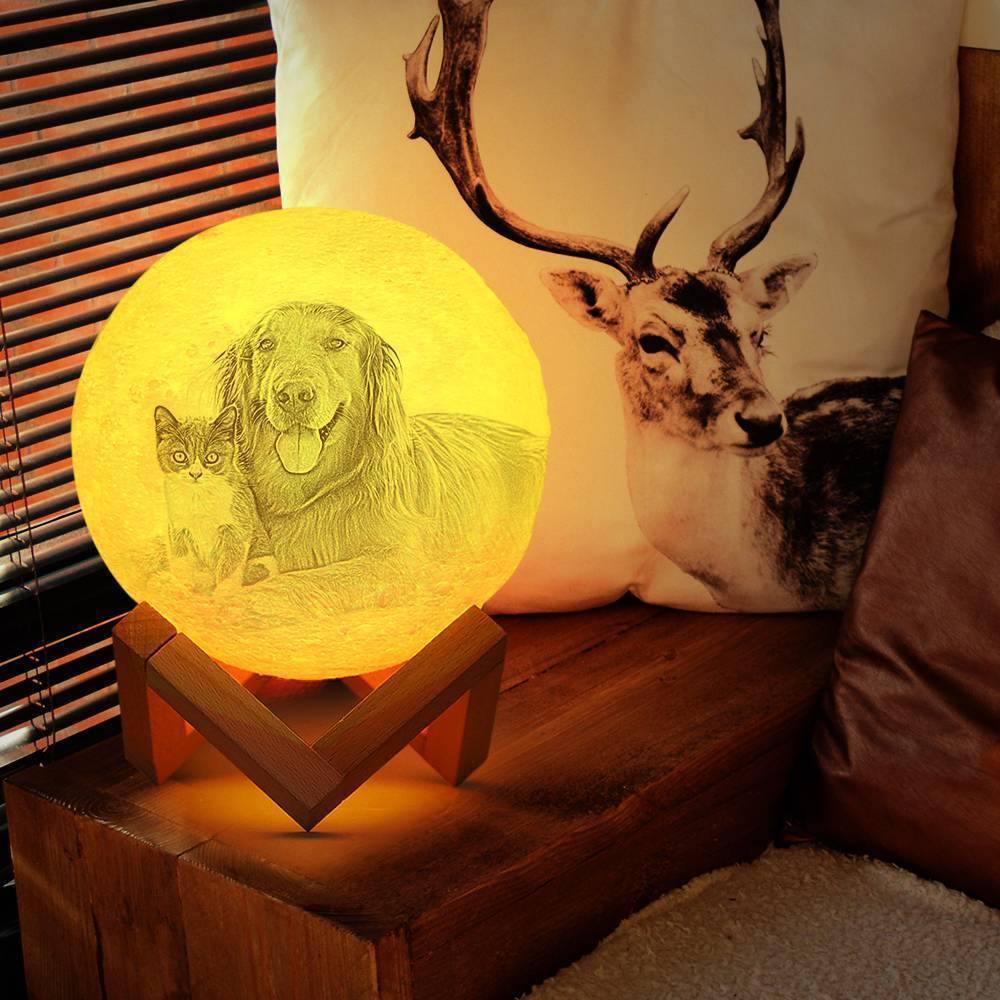 Photo Moon Lamp, Custom 3D Photo Light, Cute Pet 10-15cm
