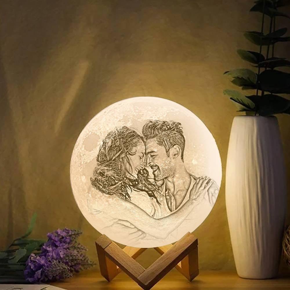 Photo Moon Lamp, Custom 3D Photo Light - Remote Control