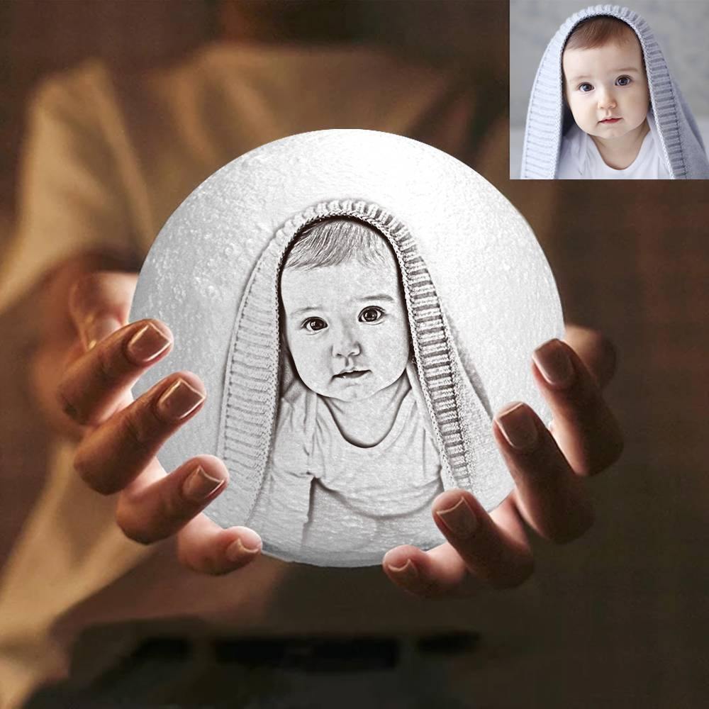Photo Moon Lamp, Custom 3D Photo Light, Children's Gift - Remote Control 10-15cm