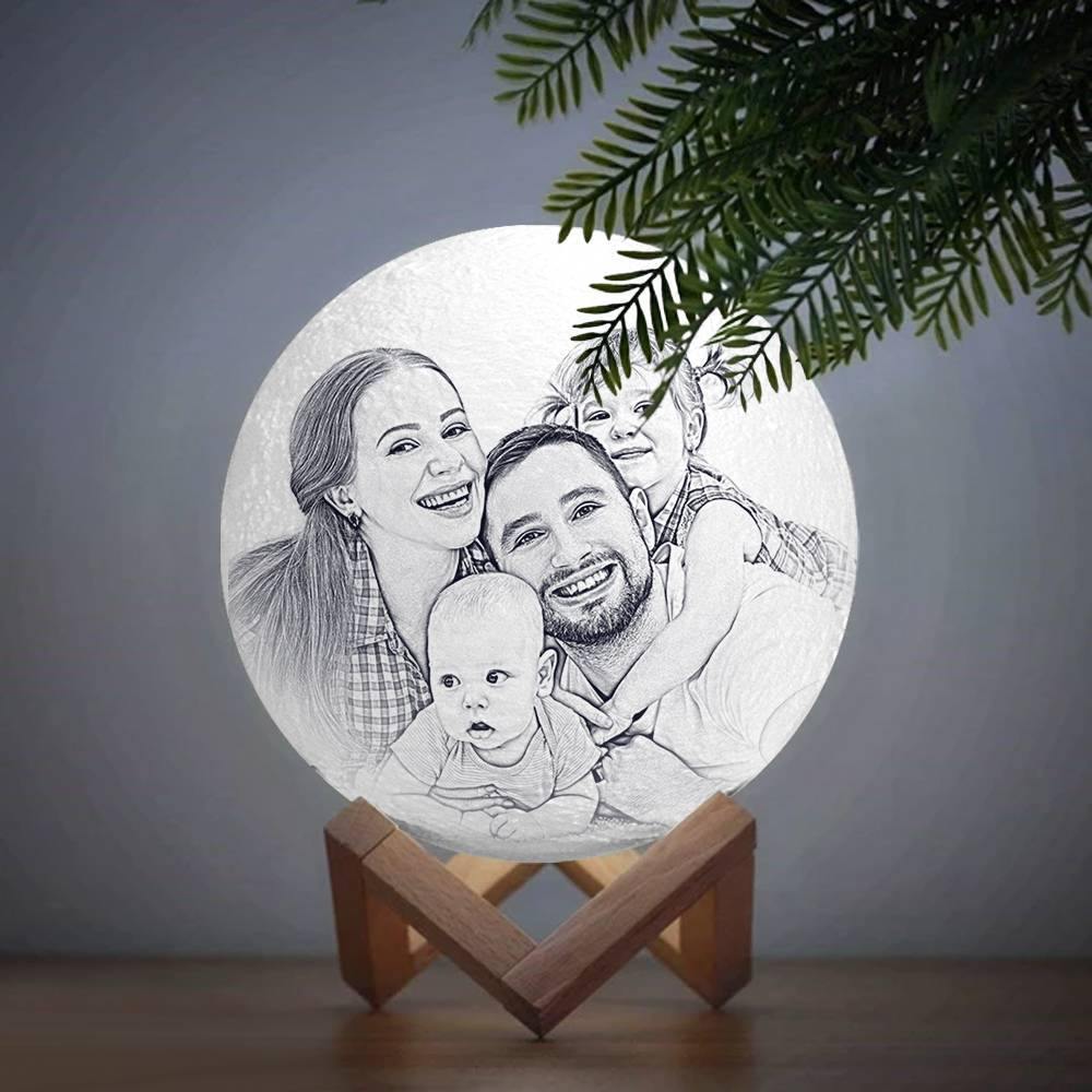 Photo Moon Lamp, Custom 3D Photo Light, Family Decoration - Remote Control Sixteen Colors（10-20cm）
