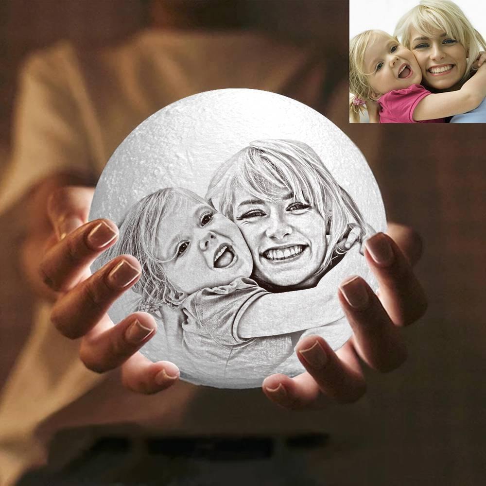 Magic Halloween 3D Printing Moon Light Photo Engraved - Touch Two Colors（10-15cm）
