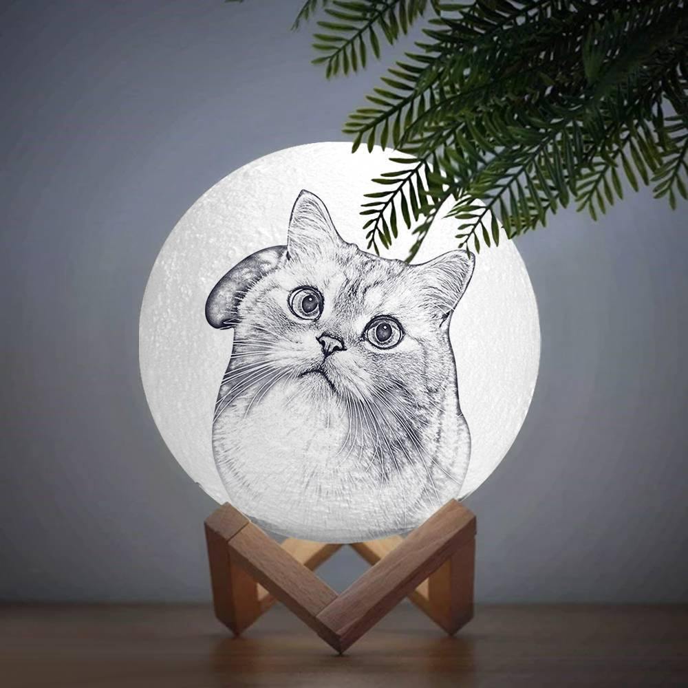 Photo Moon Lamp, Custom 3D Photo Light, Cute Pet - Remote Control 10-15cm