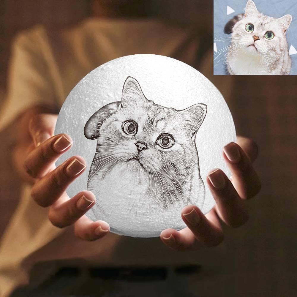 Photo Moon Lamp, Custom 3D Photo Light, Cute Pet - Remote Control 10-15cm