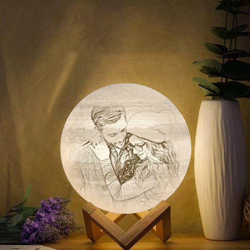 Magic 3D Printing Jupiter Light Photo Engraved, Lamp Jupiter - Touch Two Colors (10-20cm)
