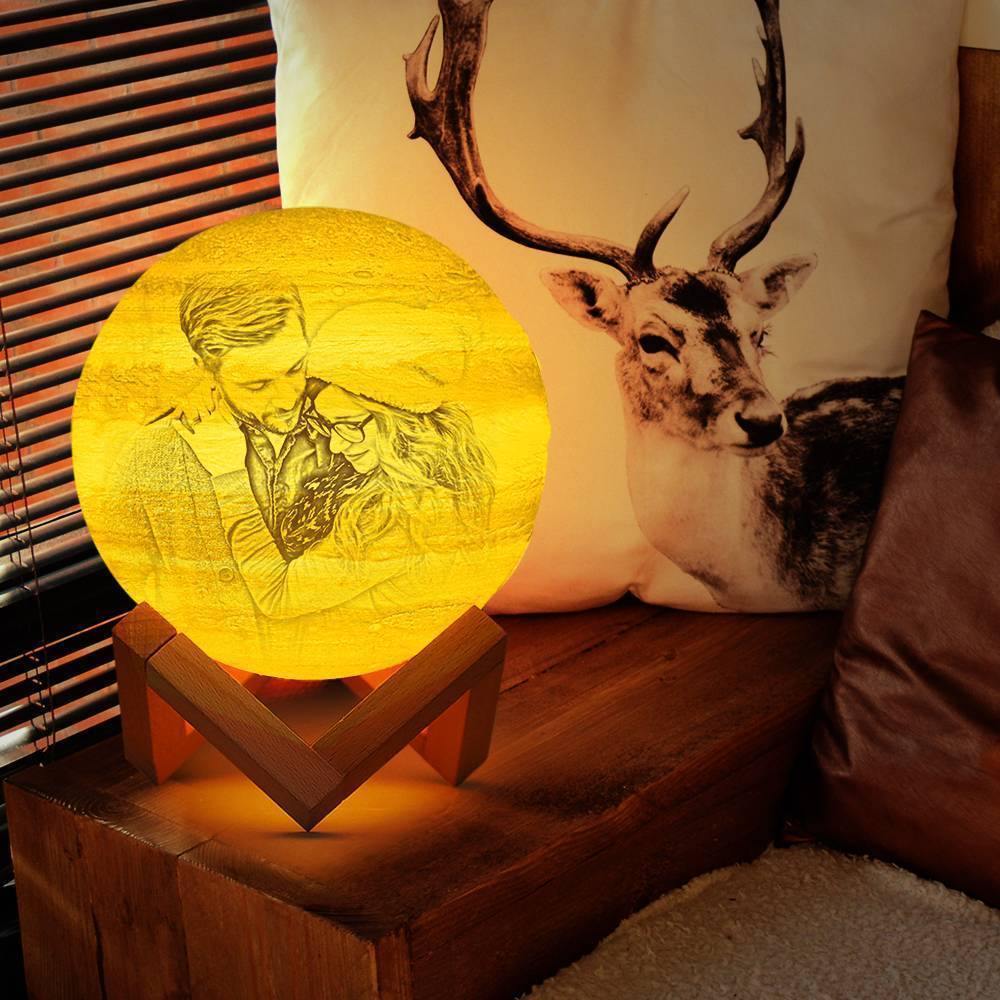Magic 3D Printing Jupiter Light Photo Engraved, Lamp Jupiter - Touch Two Colors (10-15cm)