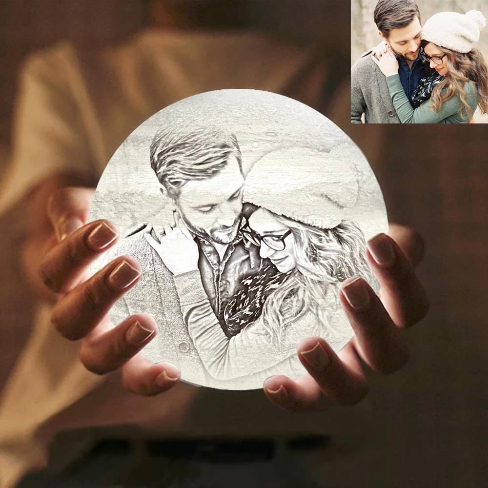 Magic 3D Printing Jupiter Light Photo Engraved, Lamp Jupiter - Touch Two Colors (10-20cm)