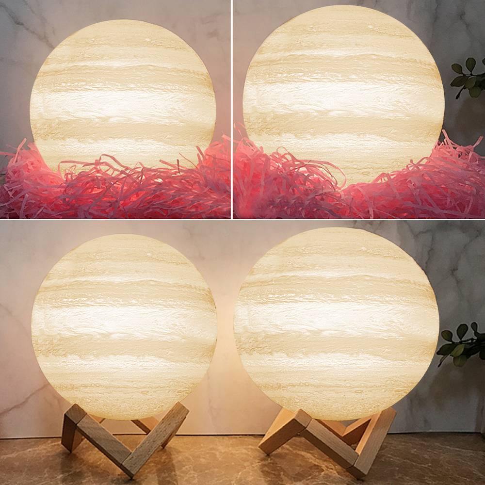 Magic 3D Printing Jupiter Light Photo Engraved, Lamp Jupiter - Touch Two Colors (10-15cm)