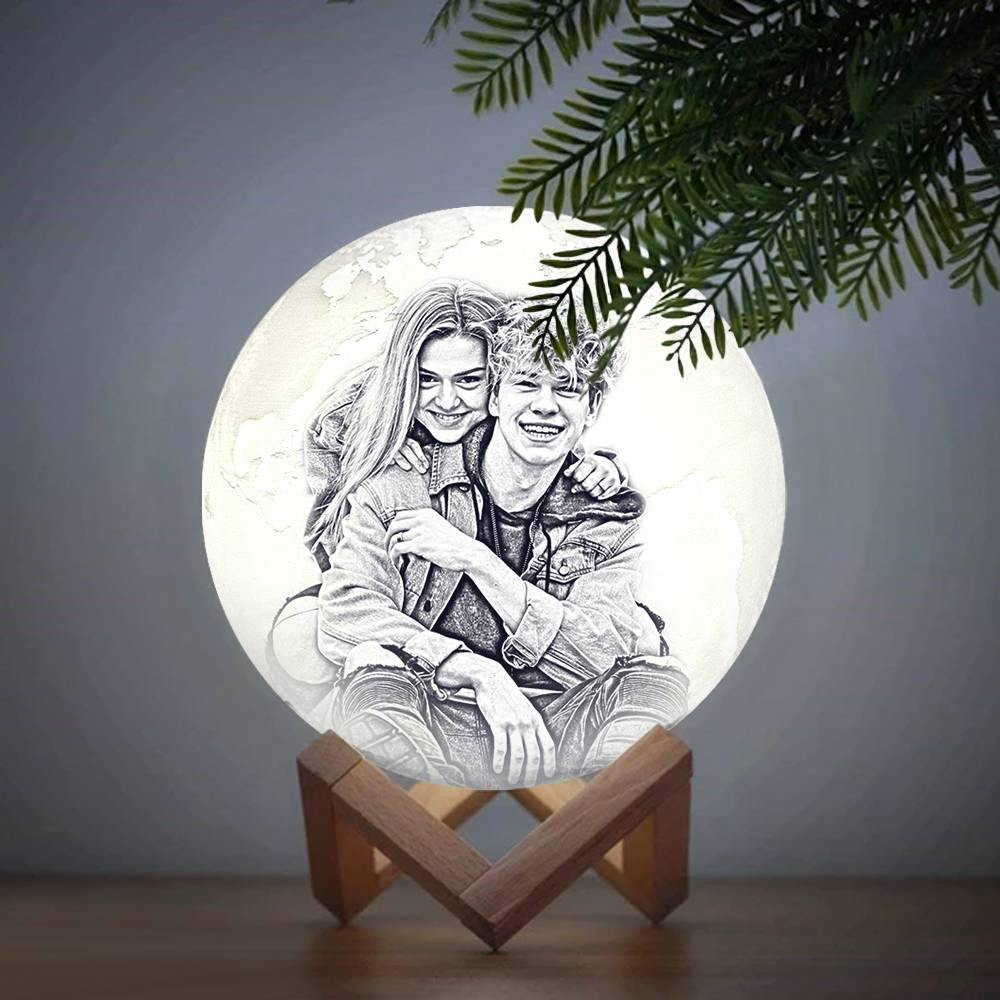 Magic 3D Printing Earth Light Photo Engraved, Lamp Jupiter - Touch Two Colors (10-20cm)