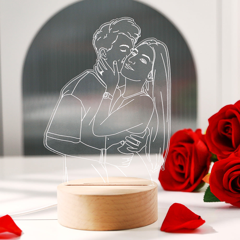 Custom 3D Photo Lamp Led for Bedroom, Personalized Night Light Gift for Lovers
