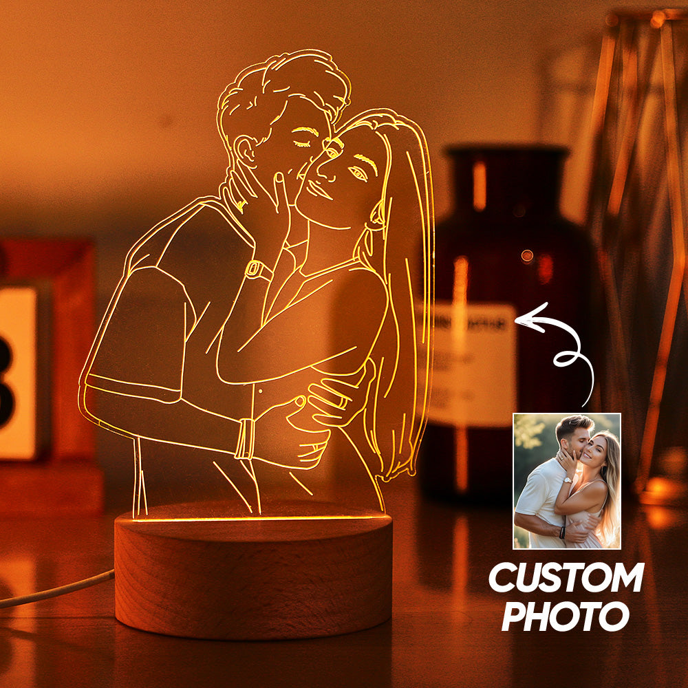 Custom 3D Photo Lamp Led for Bedroom, Personalized Night Light Gift for Lovers