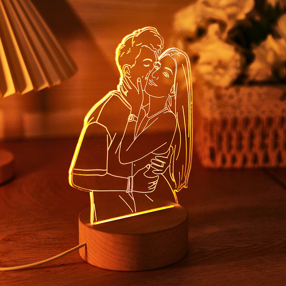 Custom 3D Photo Lamp Led for Bedroom, Personalized Night Light Gift for Lovers