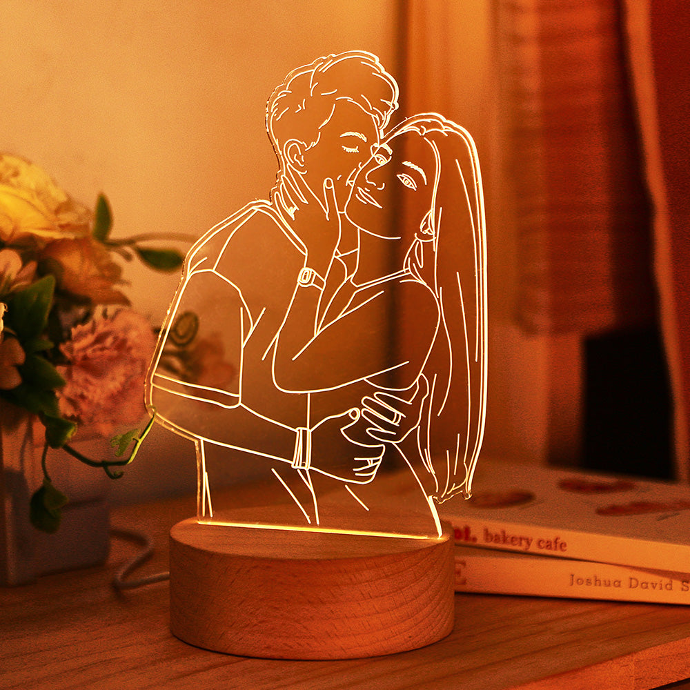 Custom 3D Photo Lamp Led for Bedroom, Personalized Night Light Gift for Lovers