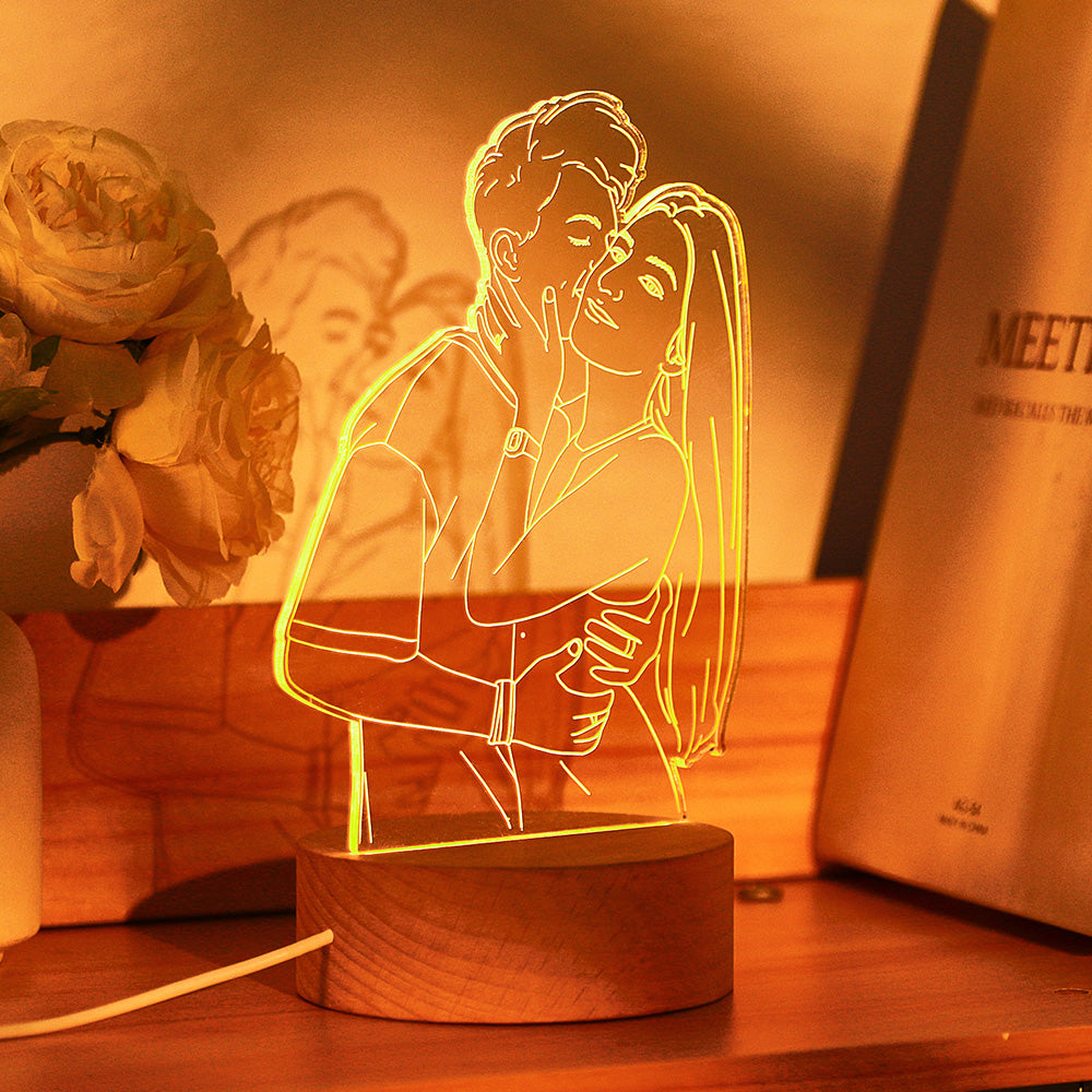 Custom 3D Photo Lamp Led for Bedroom, Personalized Night Light Gift for Lovers