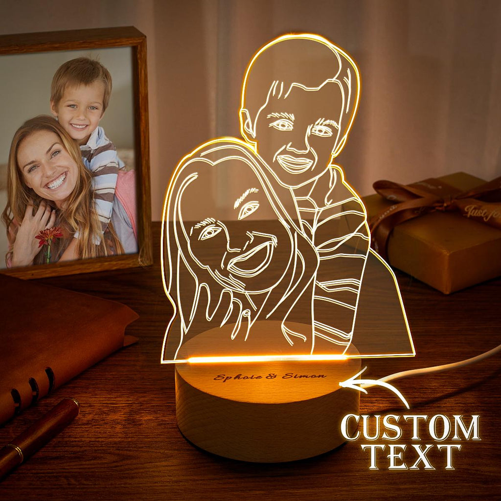 Custom 3D Photo Lamp Led for Bedroom Personalized Night Light Gift for Mom