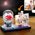 Custom Rotating Windmill Photo Frame Crystal Decor Gift with Romantic Flower