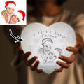 Christmas Gifts Photo Moon Lamp Custom 3D Photo Light Lamp Moon Heart Shape for Mother - Touch Three Colors 4.72inch 5.9inch