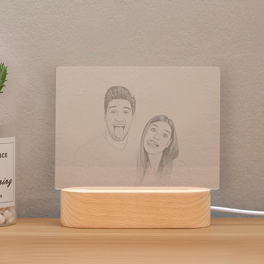 Personalized Photo Night Light Couple Theme