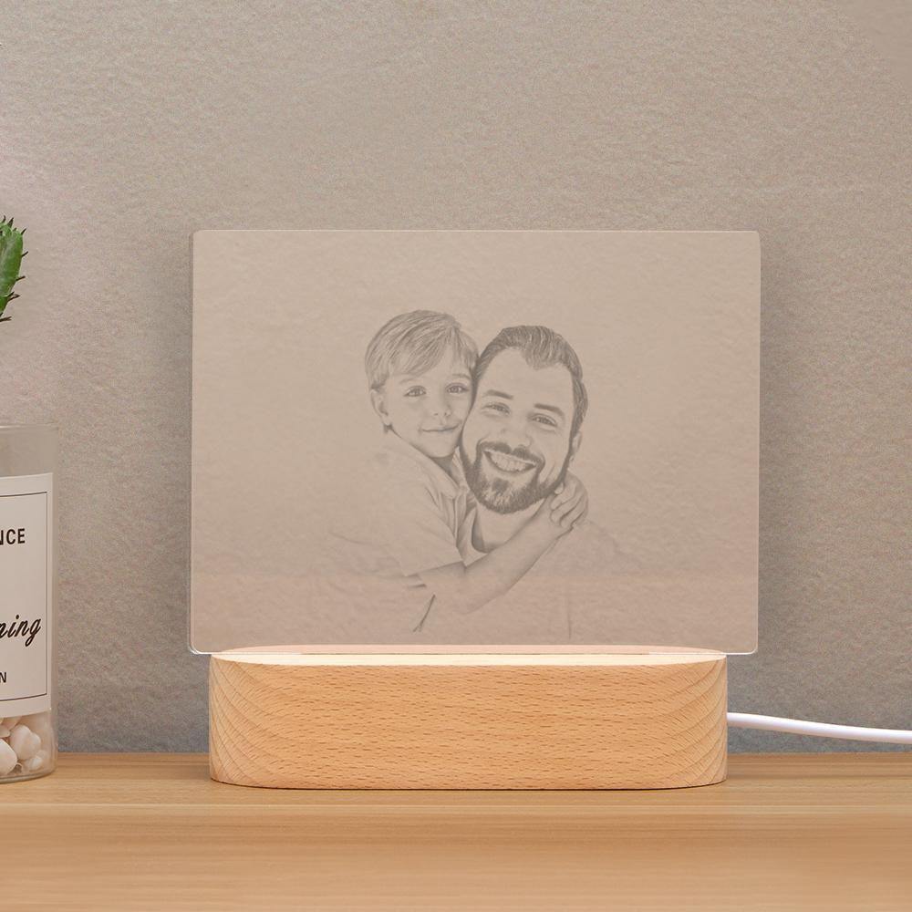 Personalized Photo Night Light Father Theme