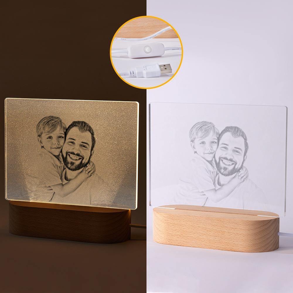 Personalized Photo Night Light Father Theme