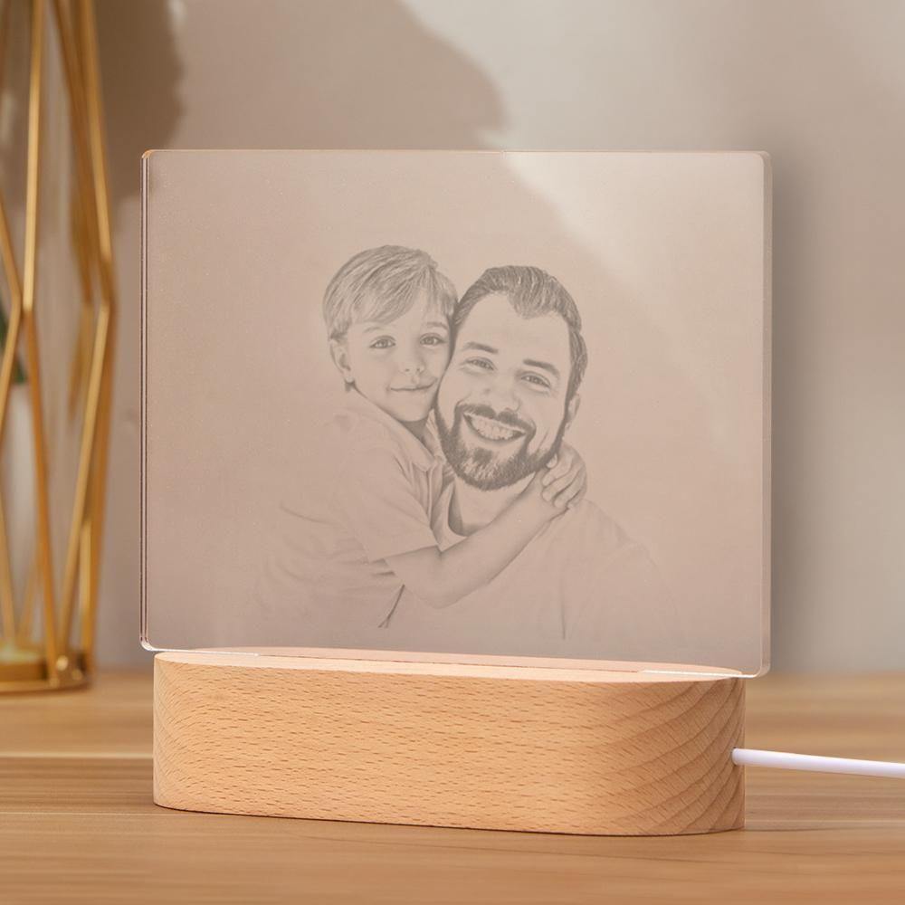 Personalized Photo Night Light Father Theme