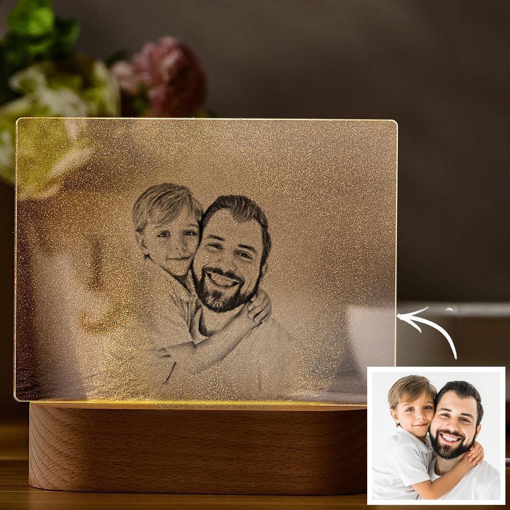 Personalized Photo Night Light Father Theme