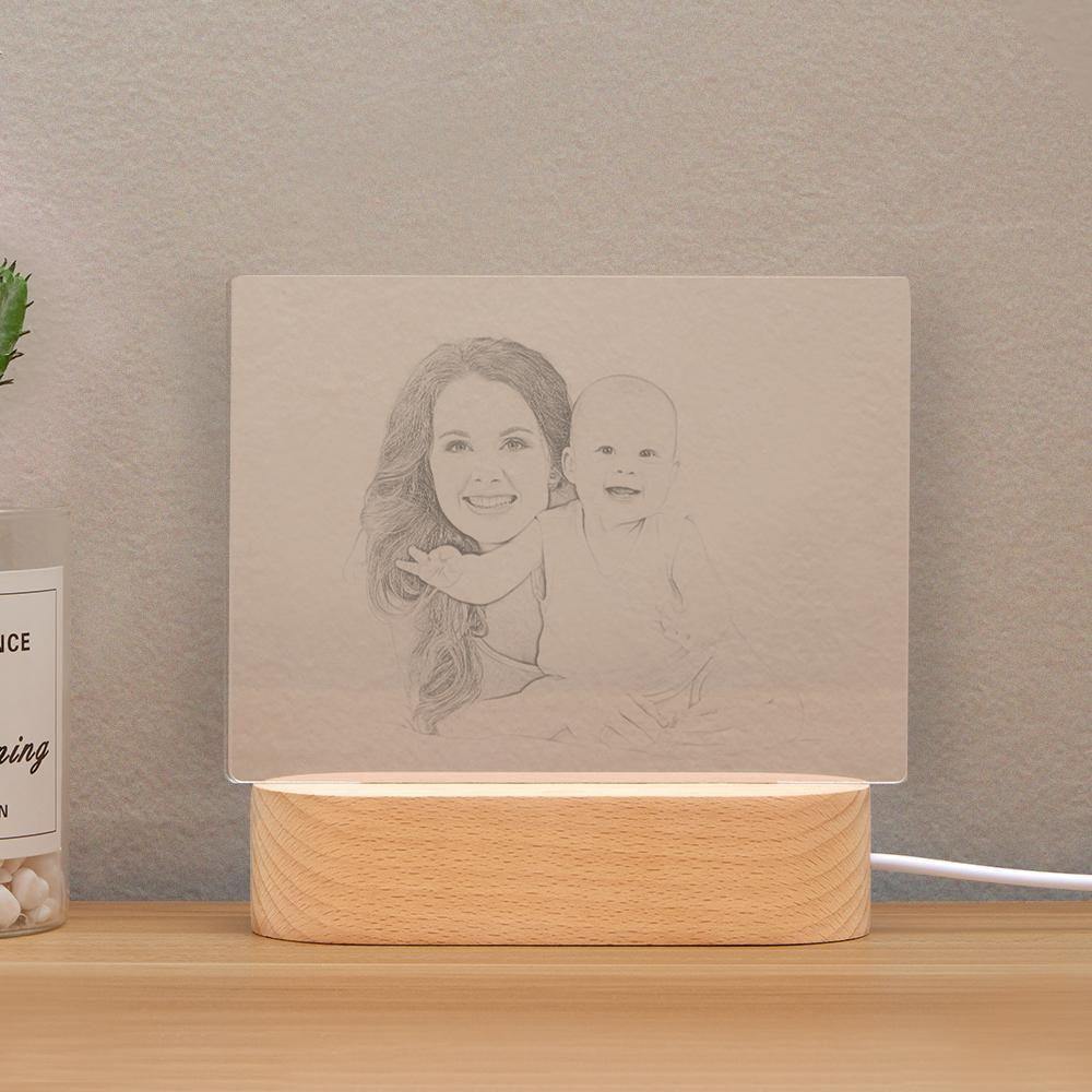 Personalized Photo Night Light Mother Theme