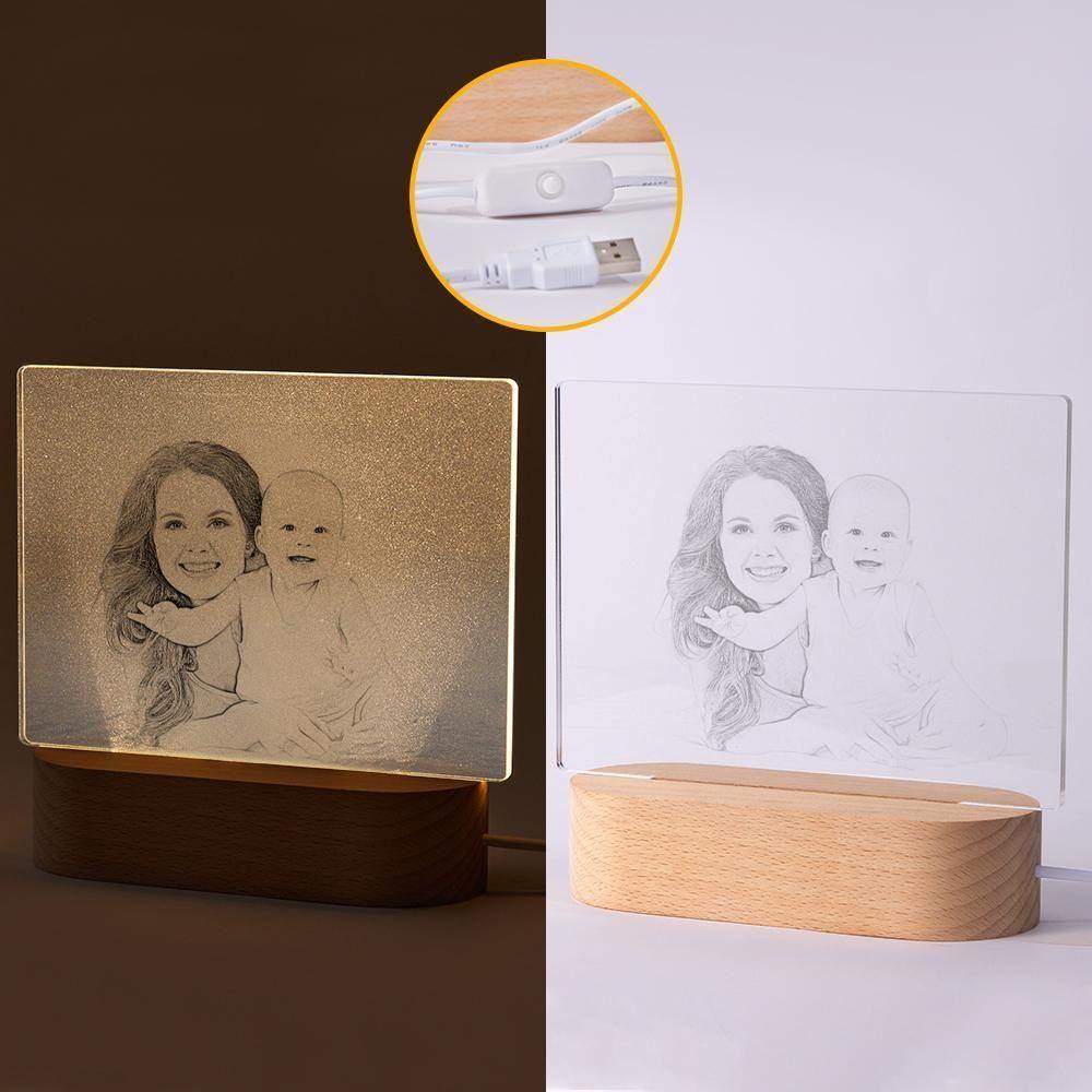 Personalized Photo Night Light Mother Theme