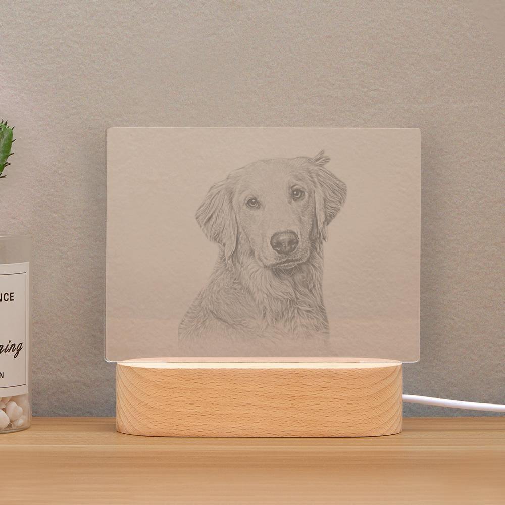 Personalized Photo Night Light Dog Theme