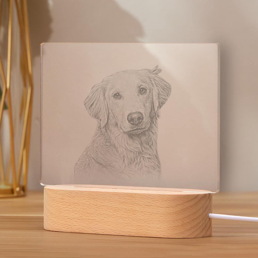 Personalized Photo Night Light Dog Theme