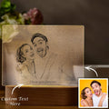 Personalized Photo Engraved Night Light Couple Theme