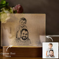 Personalized Photo Engraved Night Light Father Theme
