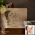 Personalized Photo Engraved Night Light Mother Theme