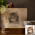 Personalized Photo Engraved Night Light Cat Theme