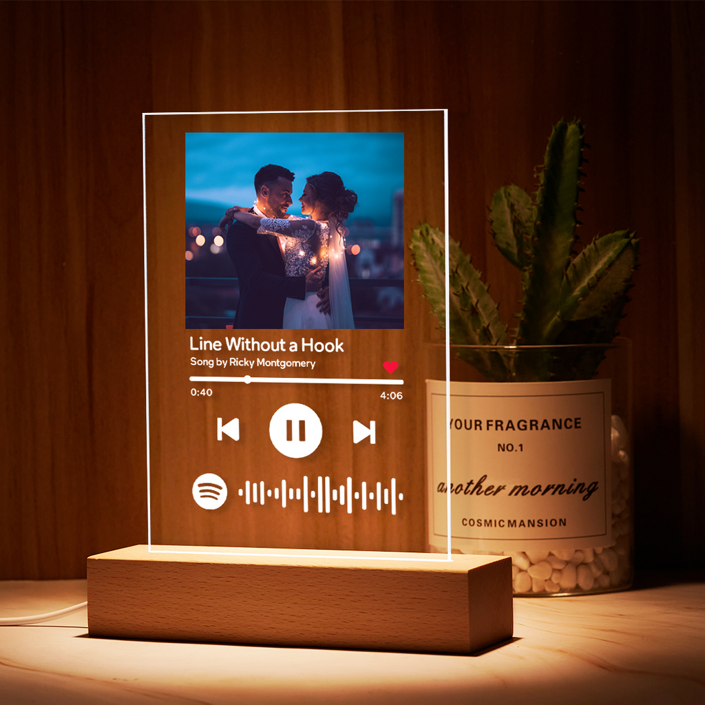 Custom Spotify Glass Music Plaque Night Light Spotify Code Lamp