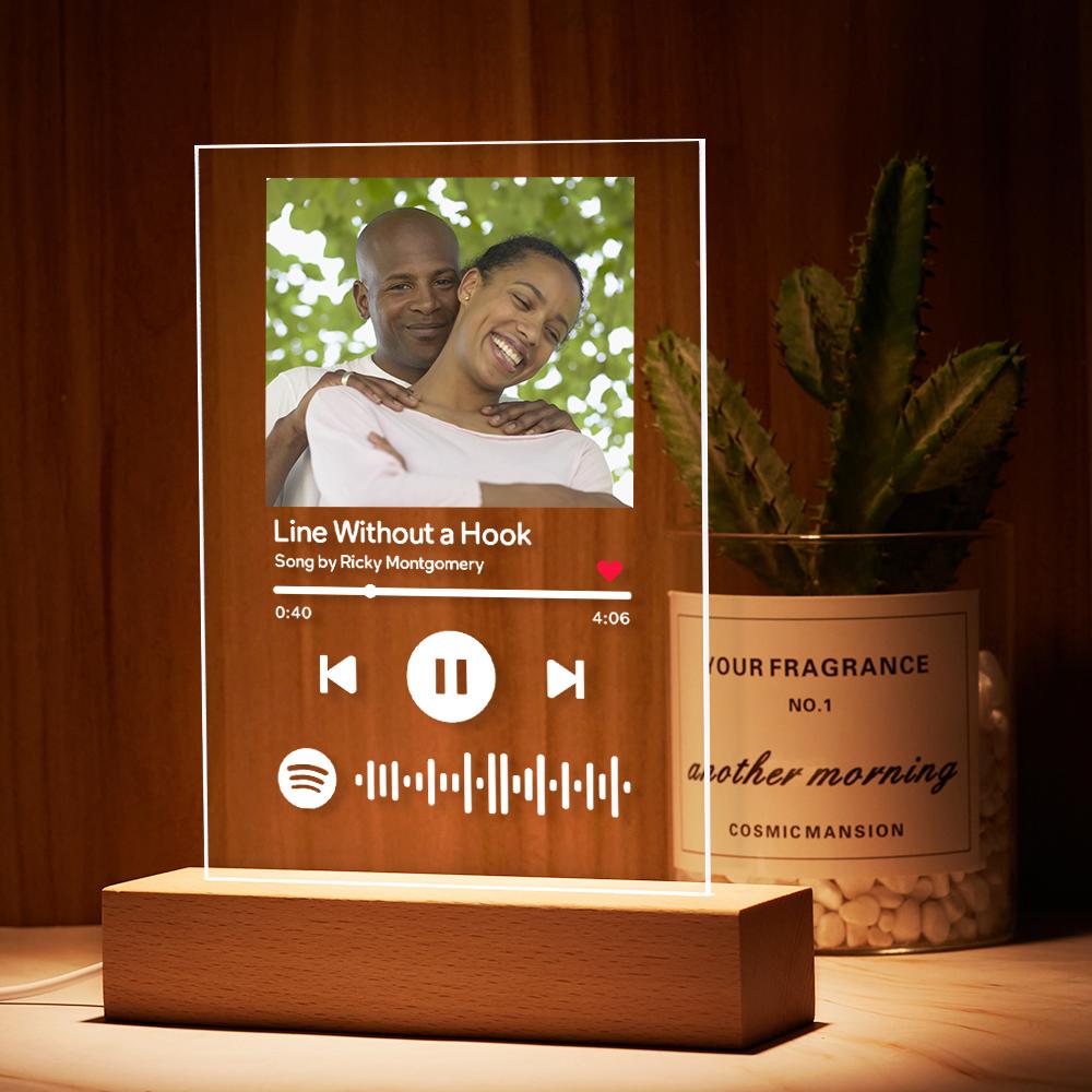 Scannable Custom Spotify Code Lamp Acrylic Music Plaque Night Light Romantic Valentine's Day Gift