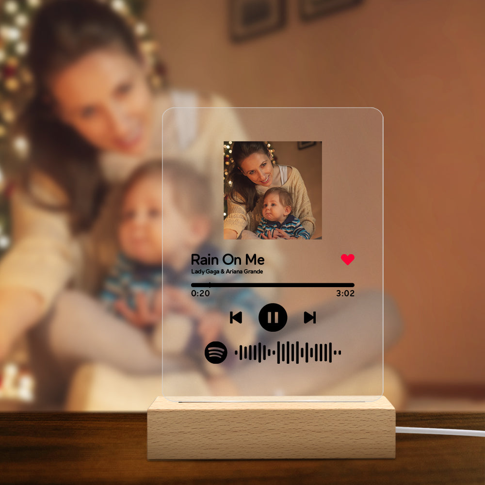 Scannable Custom Spotify Code Lamp Acrylic Music Plaque Night Light Mother's Day Gifts