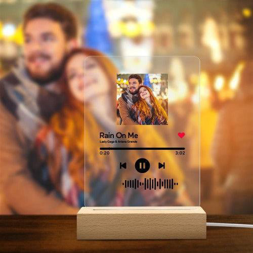 Custom Music Glass Music Plaque Night Light Music Code Lamp Christmas Gifts