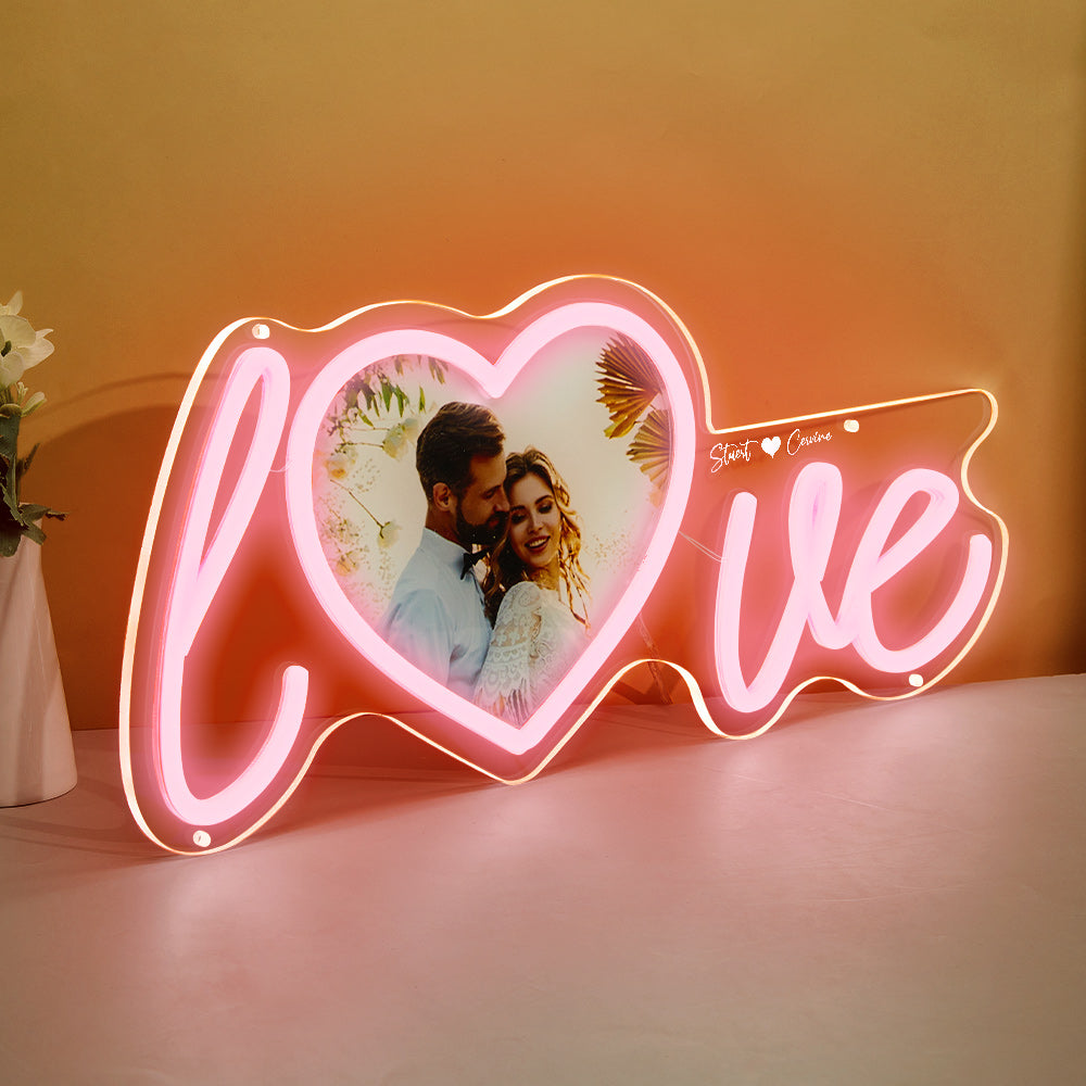 Anniversary Gifts Custom Love Neon Signs Personalized Photo LED Neon Lights