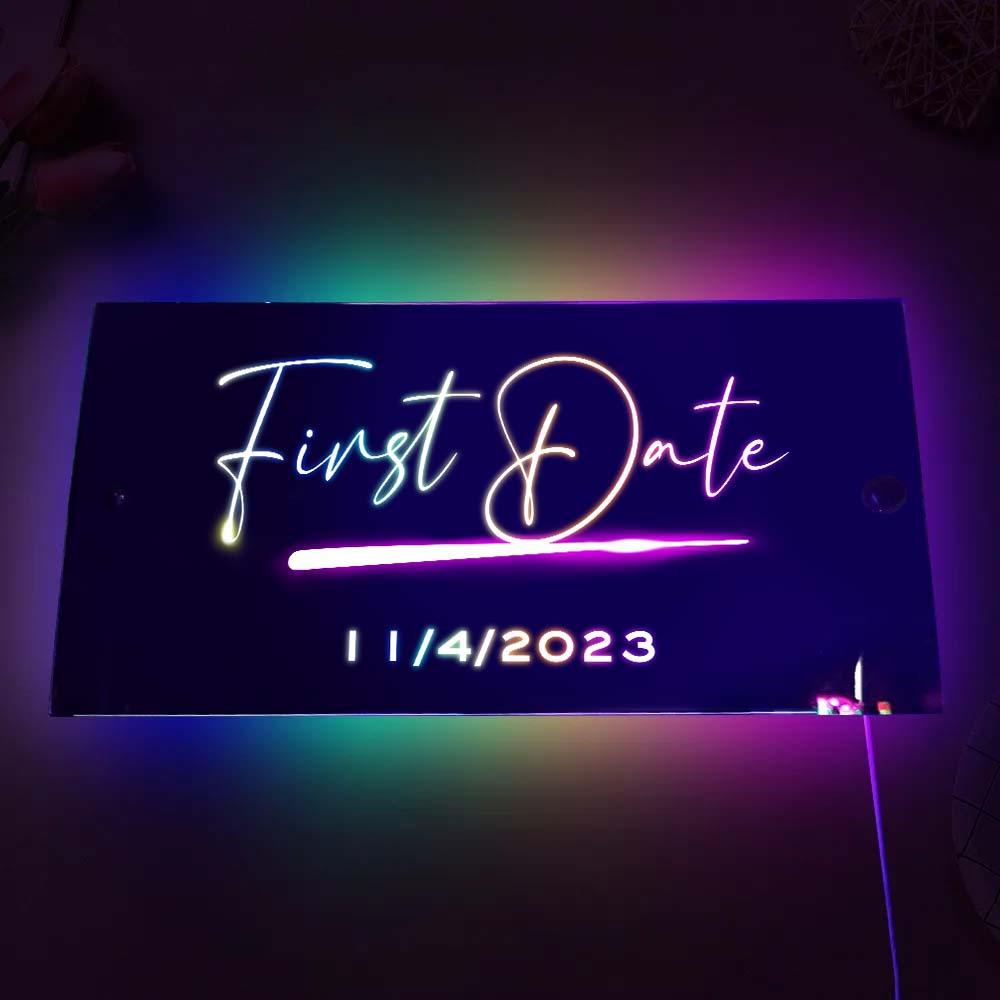 Custom Name Mirror Sign Custom Text Led Multi Color Light Up Wall Hanging Neon Signs Home Decor Anniversary Gift