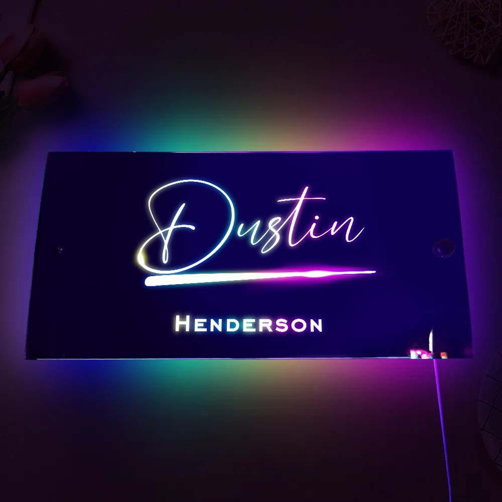 Custom Name Mirror Sign Custom Text Led Multi Color Light Up Wall Hanging Neon Signs Home Decor Gift For Kids