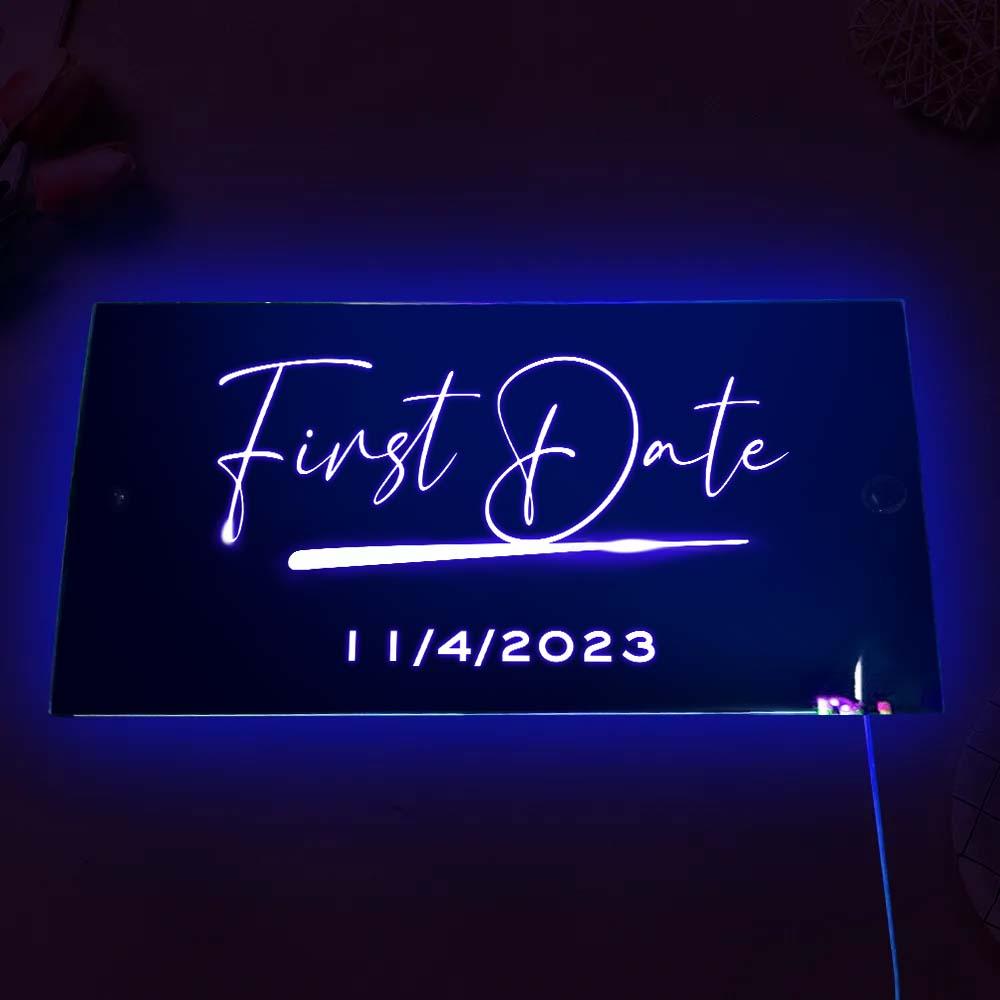 Custom Name Mirror Sign Custom Text Led Multi Color Light Up Wall Hanging Neon Signs Home Decor Anniversary Gift