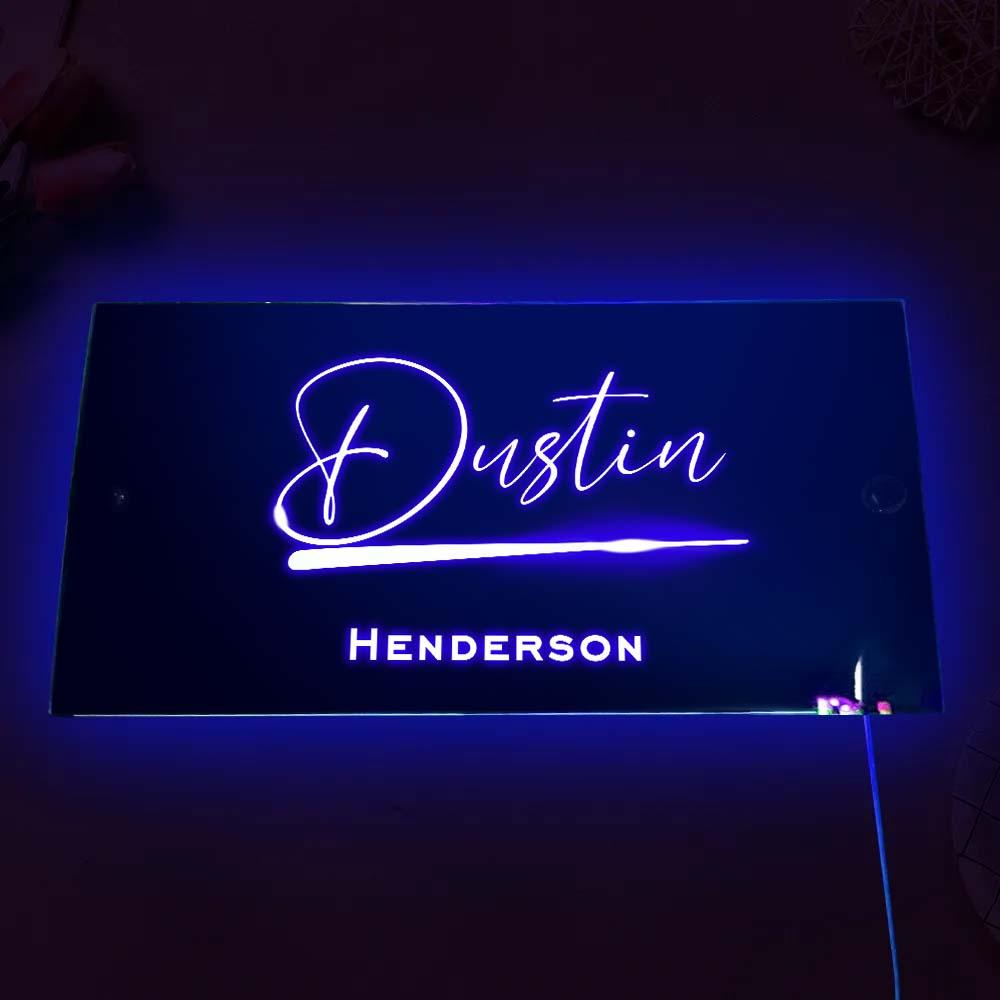 Custom Name Mirror Sign Custom Text Led Multi Color Light Up Wall Hanging Neon Signs Home Decor Gift For Kids