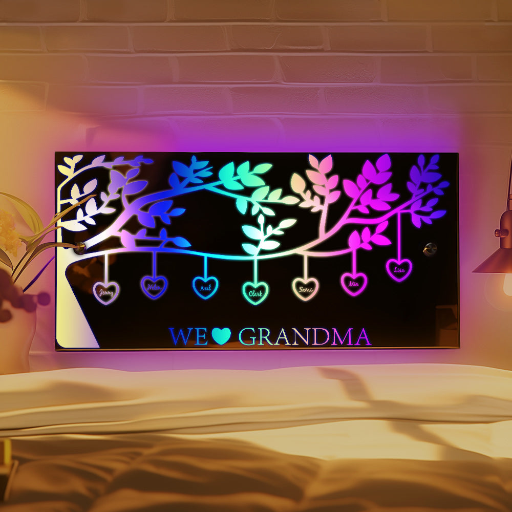 Personalized Name Custom Family Tree Led Mirror Light