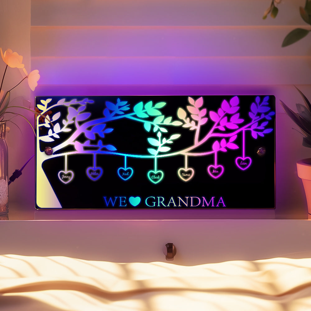 Personalized Name Custom Family Tree Led Mirror Light