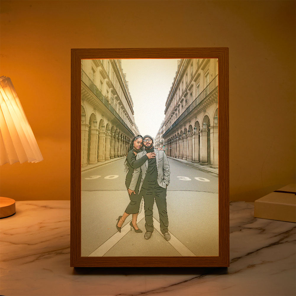 Custom Photo Lamp Personalized Line Art Light Valentine's Gifts for Her