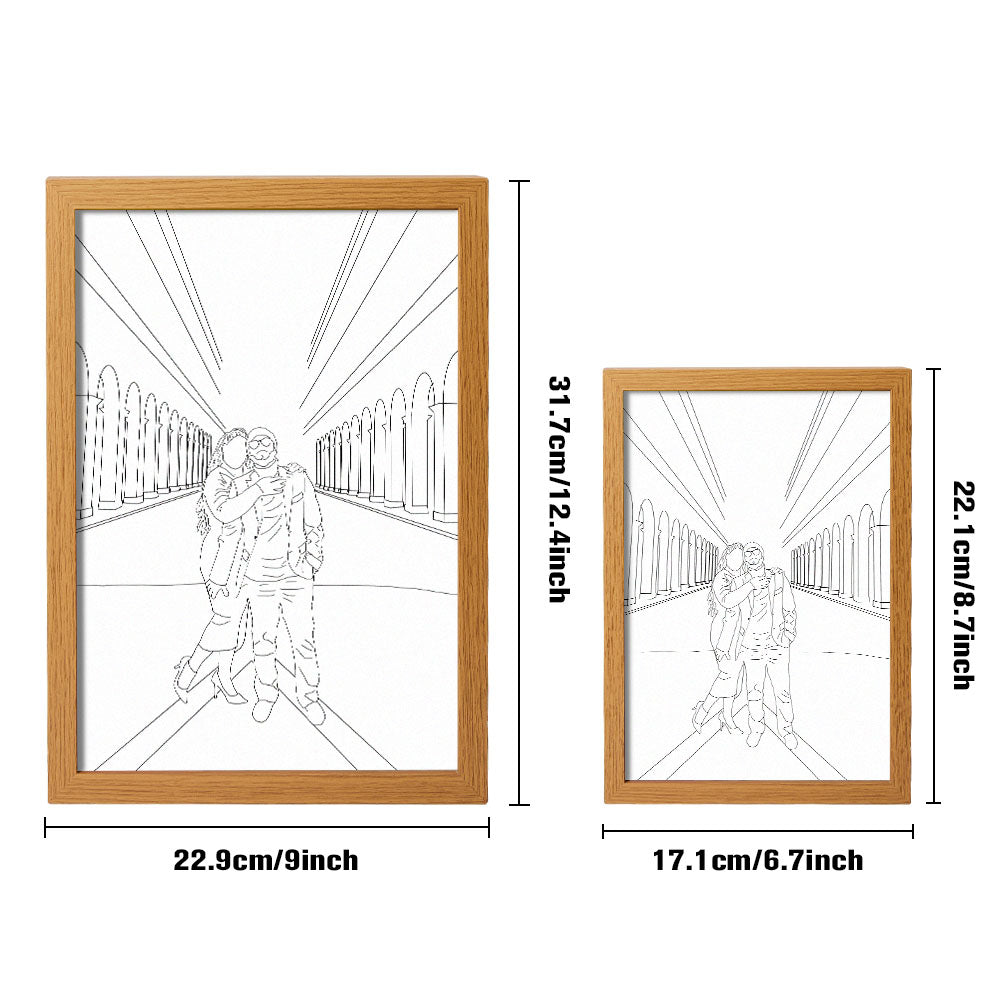 Custom Photo Lamp Personalized Line Art Light Valentine's Gifts for Her
