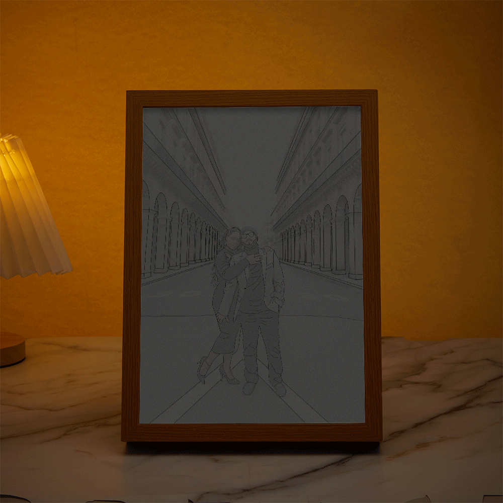 Custom Photo Lamp Personalized Line Art Light Valentine's Gifts for Her